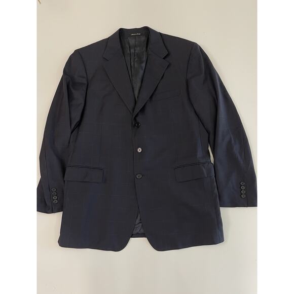 Vintage Faconnable Men’s Sports Jacket 60 Made In Italy Virgin Wool Navy Blue - Picture 7 of 7